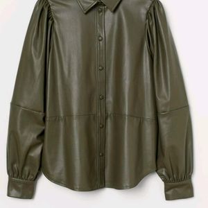 NEW, H&M, Faux Leather Shirt